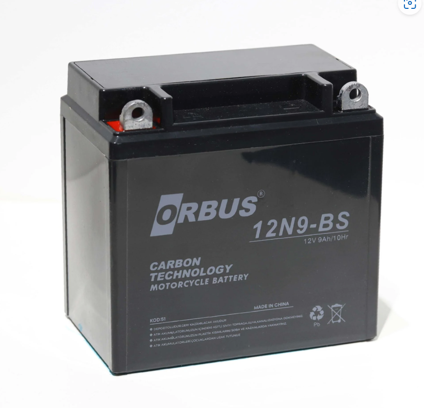 Orbus 12V 9 AH Yüksek (12N9-BS) Motosiklet Aküsü